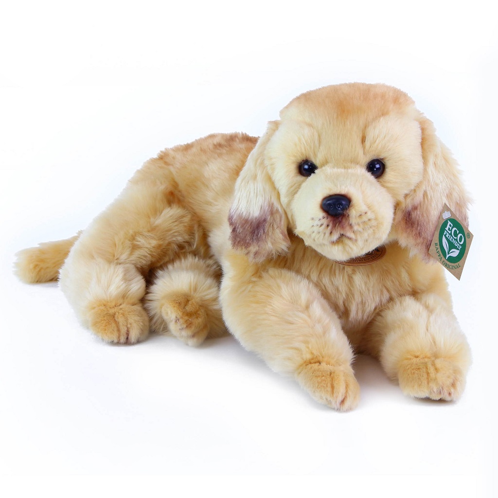 Plyšový pes zlatý retriever ležiaci 36 cm ECO-FRIENDLY