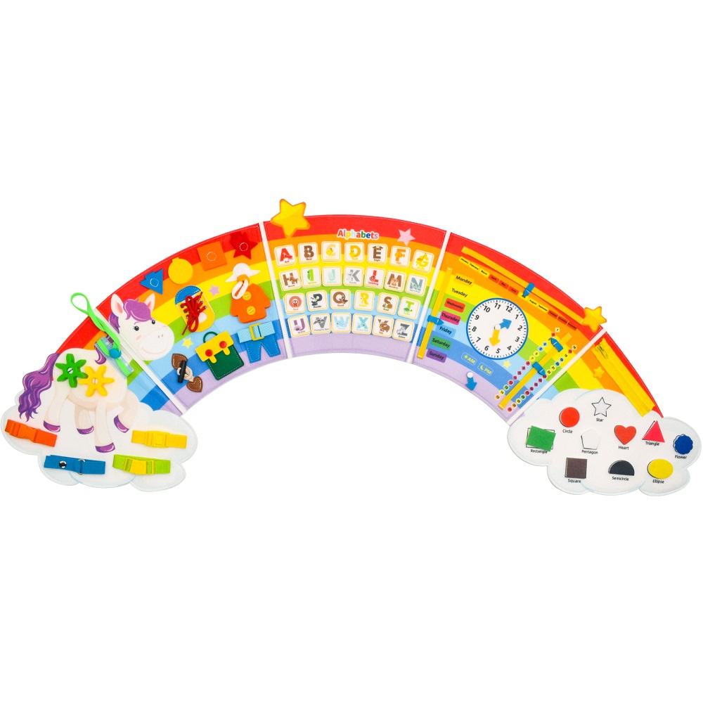 2Kids Toys Soft activity board Dúha s mrakmi