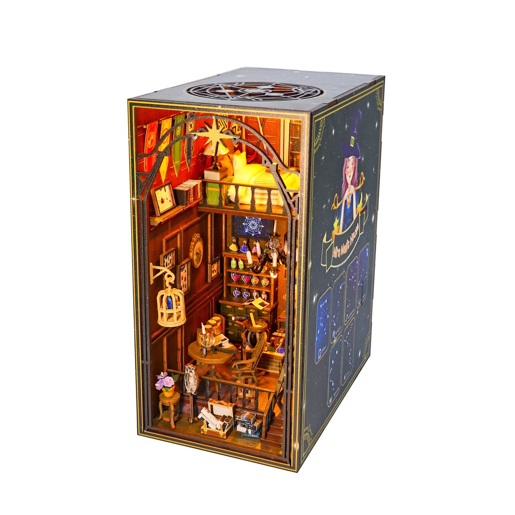 2Kids Toys 3D skladačka Zarážka na knihy  Miniatúra domček Domček kúzelníčky Miry
