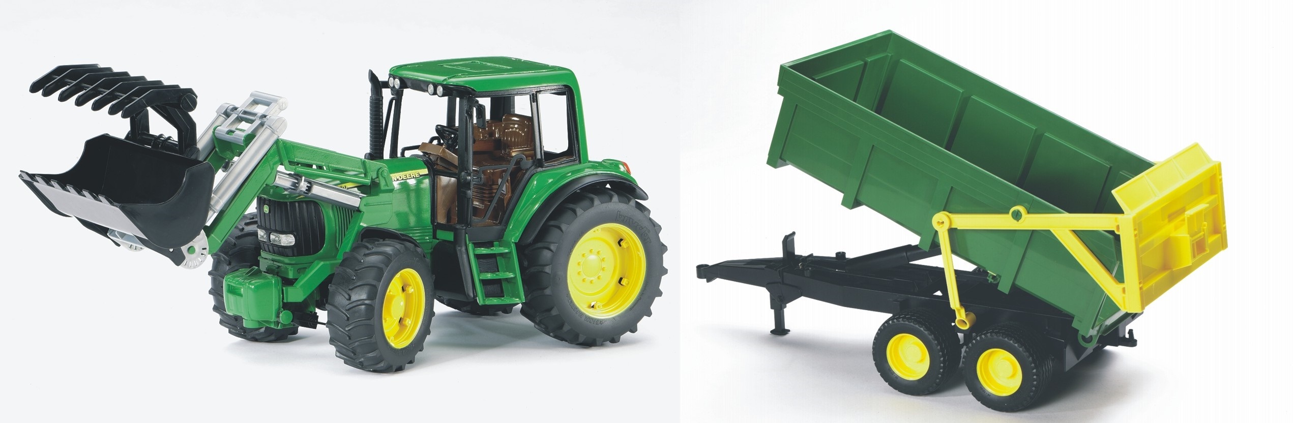 Bruder Traktor John Deere 6920 s lyžicou a prívesom