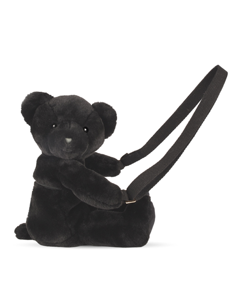 Doudou Plyšová taška cez rameno Medvedík čierny 30 cm
