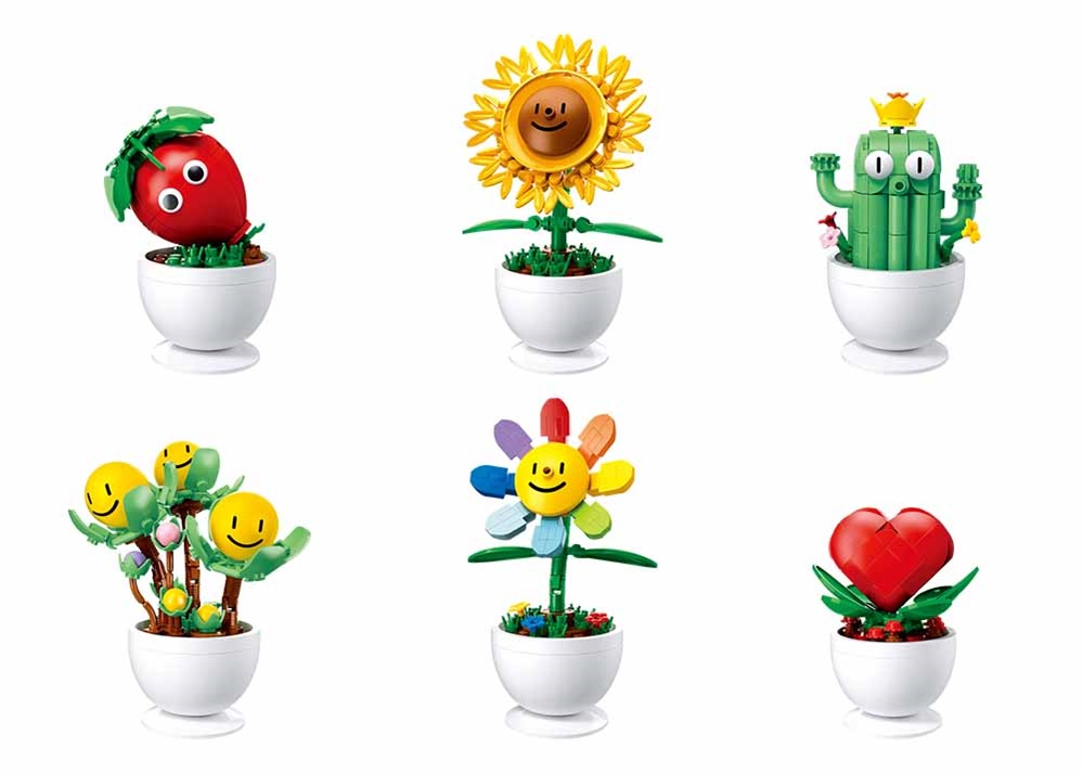 Sluban Flowers M38-B1073 Kvety s očami malé Displej 6 ks