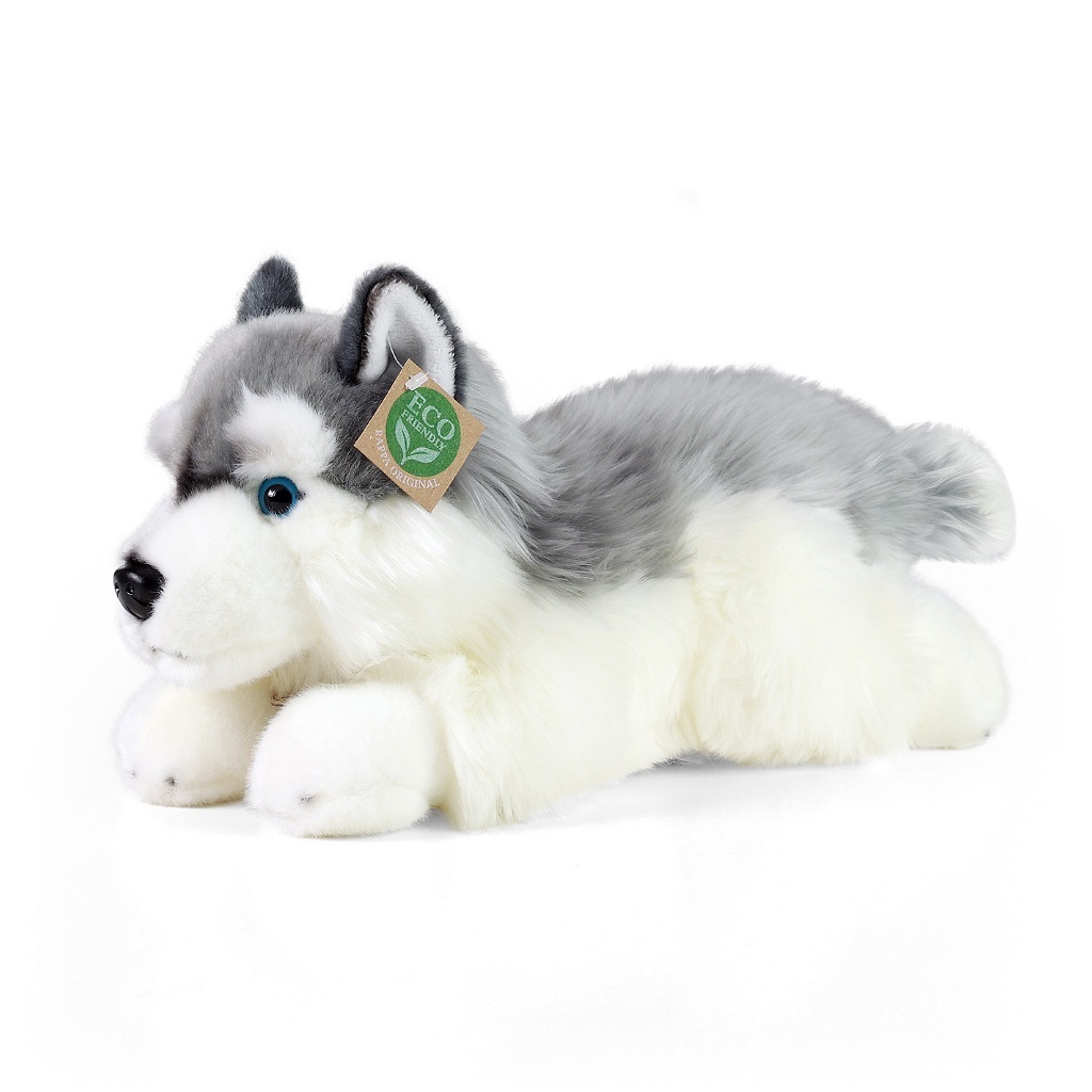 Plyšový pes Husky ležiaci 30 cm