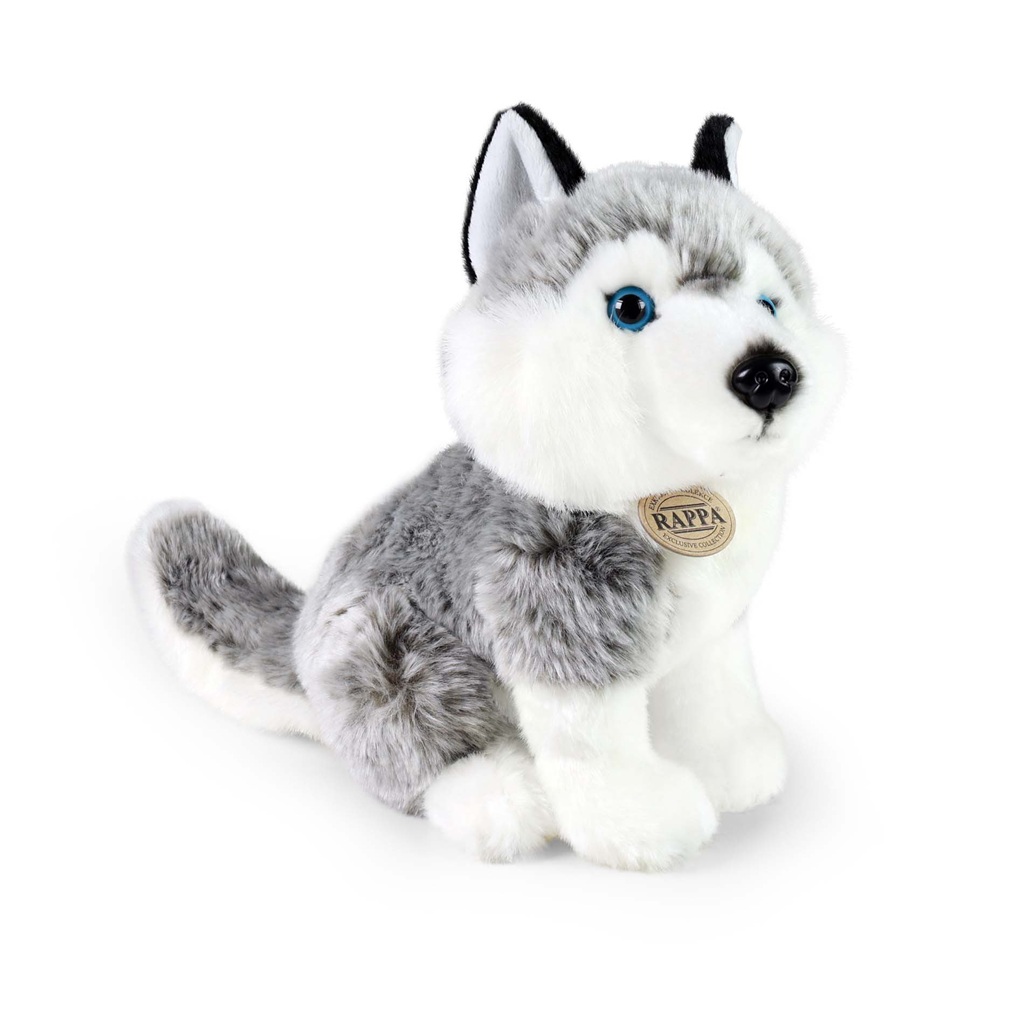 Plyšový pes Husky sediaci 30 cm ECO-FRIENDLY