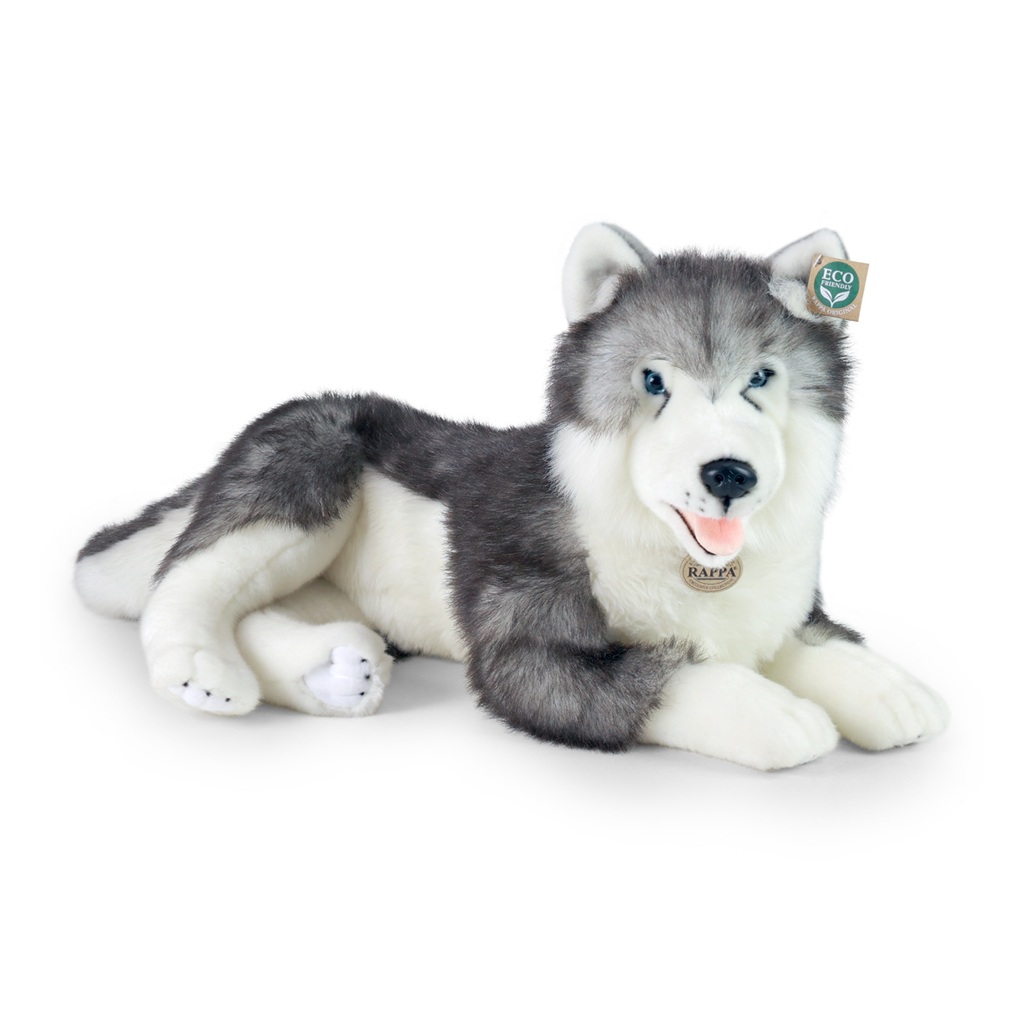 Plyšový pes husky ležiaci 60 cm ECO-FRIENDLY